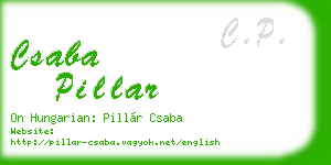 csaba pillar business card