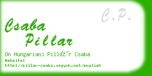 csaba pillar business card